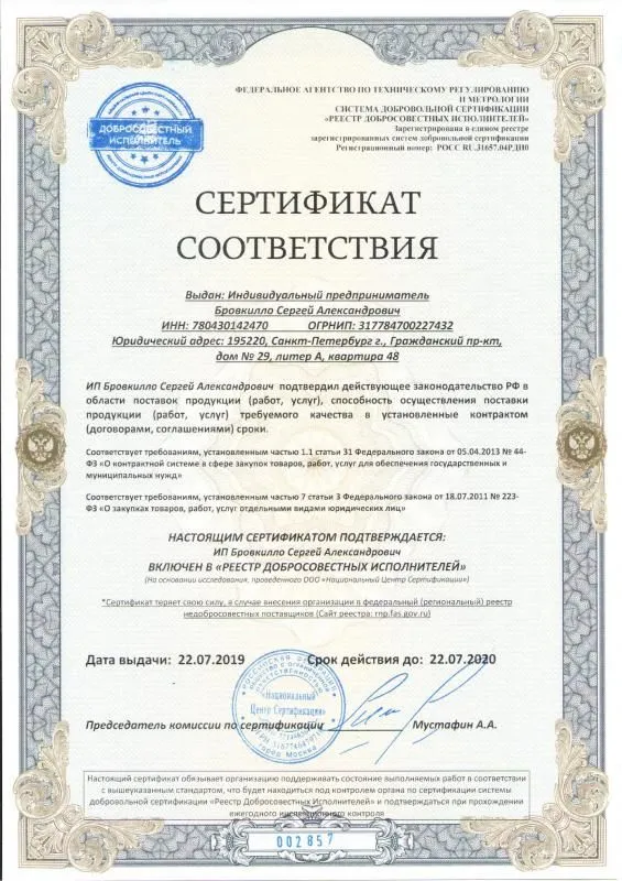 Реестр добросовестных исполнителей в Уфы